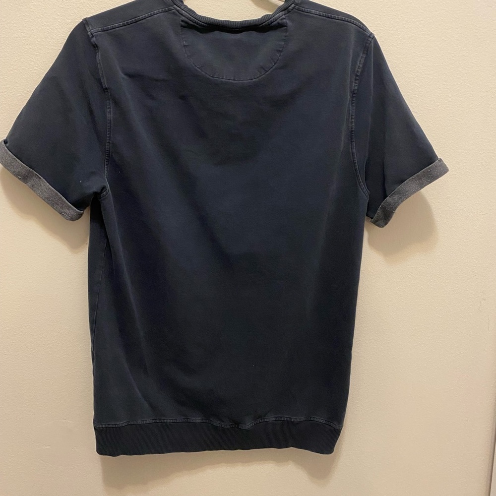 ALPHA Studios blue short sleeve top size medium good condition. Ribbed bottom - Picture 7 of 12